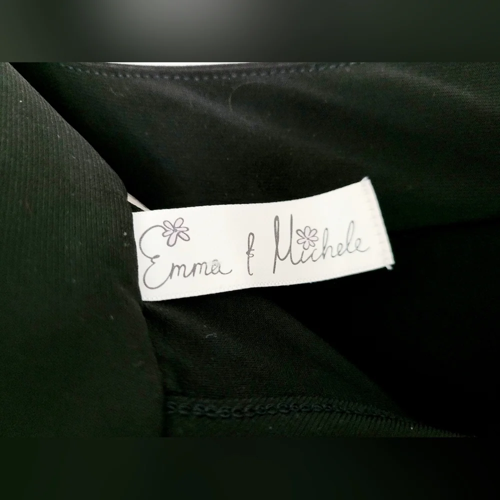 Emma & Michelle Plus Size Jumpsuit Stretch Pull On Flutter Sleeves Black 3X - Picture 2 of 16